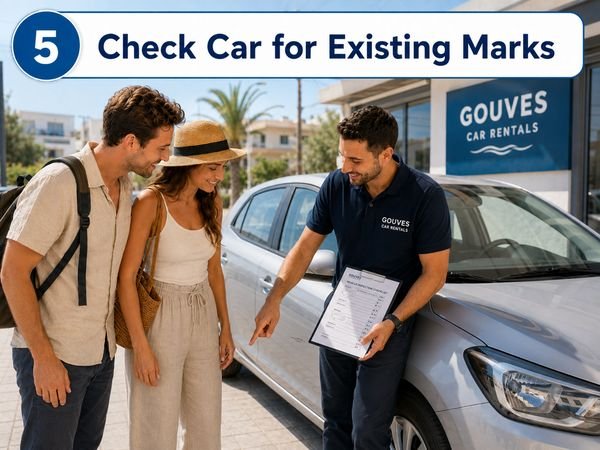 Check the car for existing marks